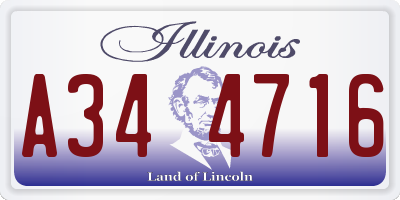 IL license plate A344716