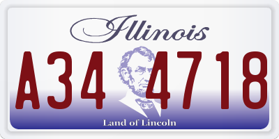 IL license plate A344718