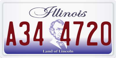 IL license plate A344720