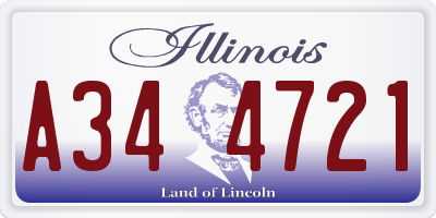 IL license plate A344721