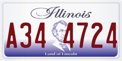 IL license plate A344724