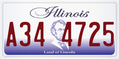 IL license plate A344725