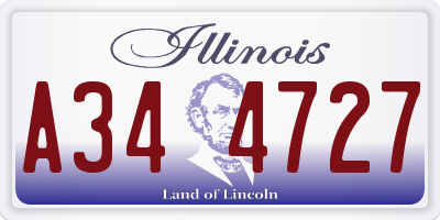 IL license plate A344727