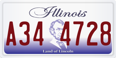IL license plate A344728
