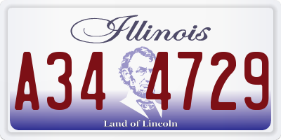IL license plate A344729