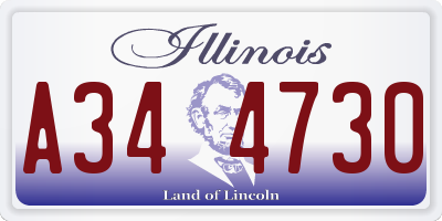 IL license plate A344730