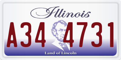IL license plate A344731