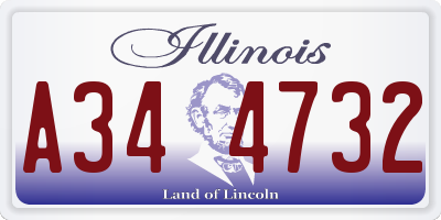 IL license plate A344732