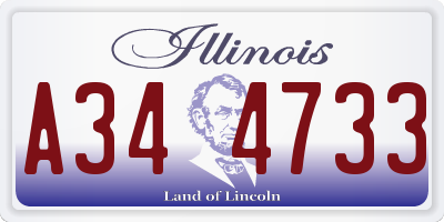 IL license plate A344733
