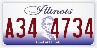 IL license plate A344734