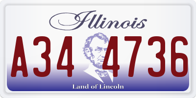 IL license plate A344736