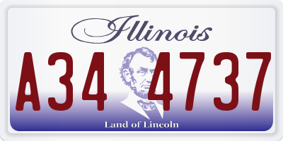 IL license plate A344737