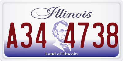 IL license plate A344738
