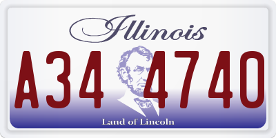IL license plate A344740