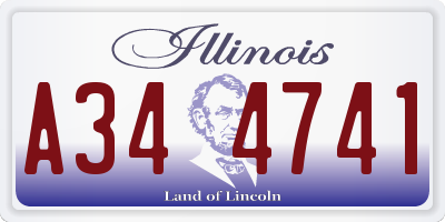 IL license plate A344741