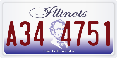 IL license plate A344751