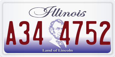 IL license plate A344752