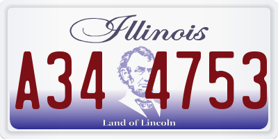 IL license plate A344753