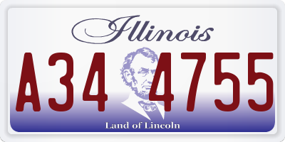 IL license plate A344755