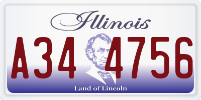 IL license plate A344756