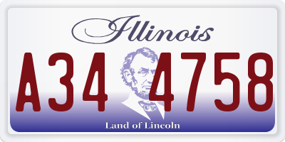 IL license plate A344758
