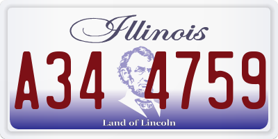 IL license plate A344759