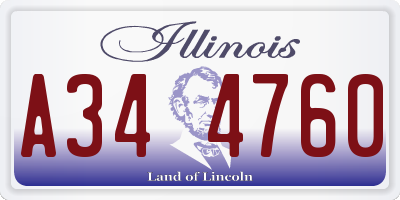 IL license plate A344760