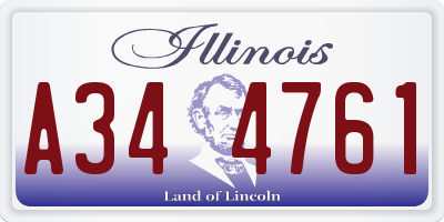 IL license plate A344761