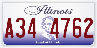 IL license plate A344762