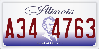 IL license plate A344763