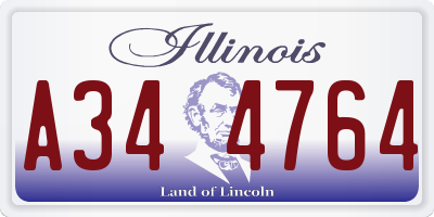 IL license plate A344764