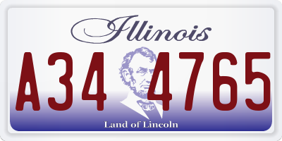 IL license plate A344765