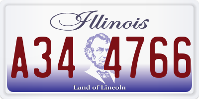 IL license plate A344766