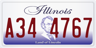 IL license plate A344767