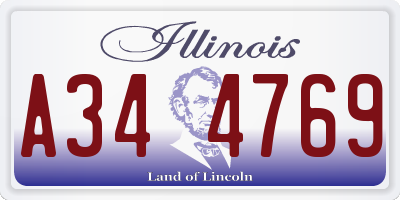 IL license plate A344769