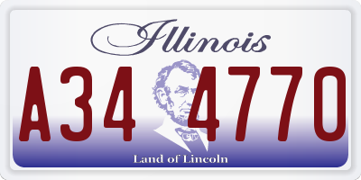 IL license plate A344770