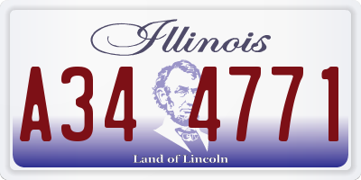 IL license plate A344771