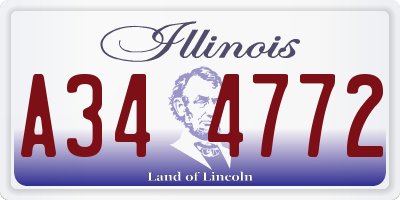 IL license plate A344772