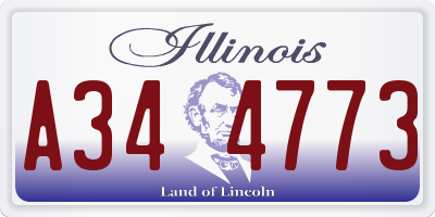 IL license plate A344773