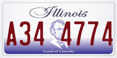 IL license plate A344774