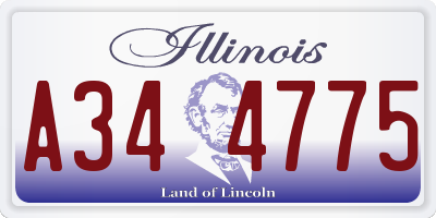 IL license plate A344775