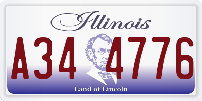 IL license plate A344776