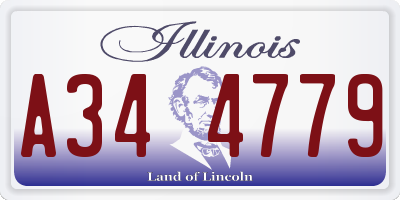 IL license plate A344779
