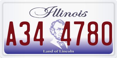 IL license plate A344780