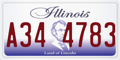 IL license plate A344783
