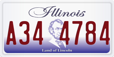 IL license plate A344784