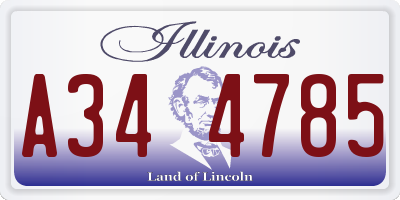 IL license plate A344785