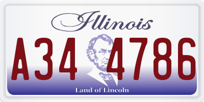 IL license plate A344786