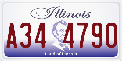 IL license plate A344790