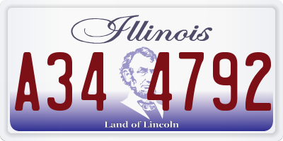 IL license plate A344792